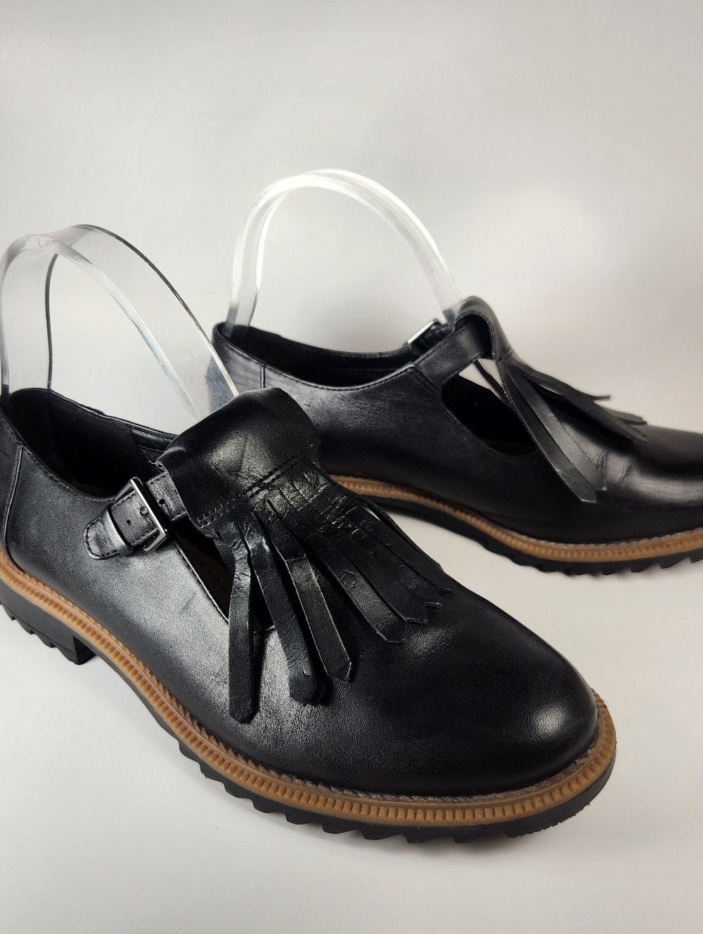 CLARKS Artisan Womens Somerset Shoe 8.5 Black Leather Kiltie Oxford Mary Jane